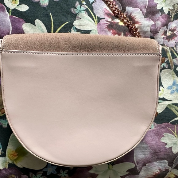 Ted Baker Pink Suede Flap Saddle Bag - Picture 2 of 4